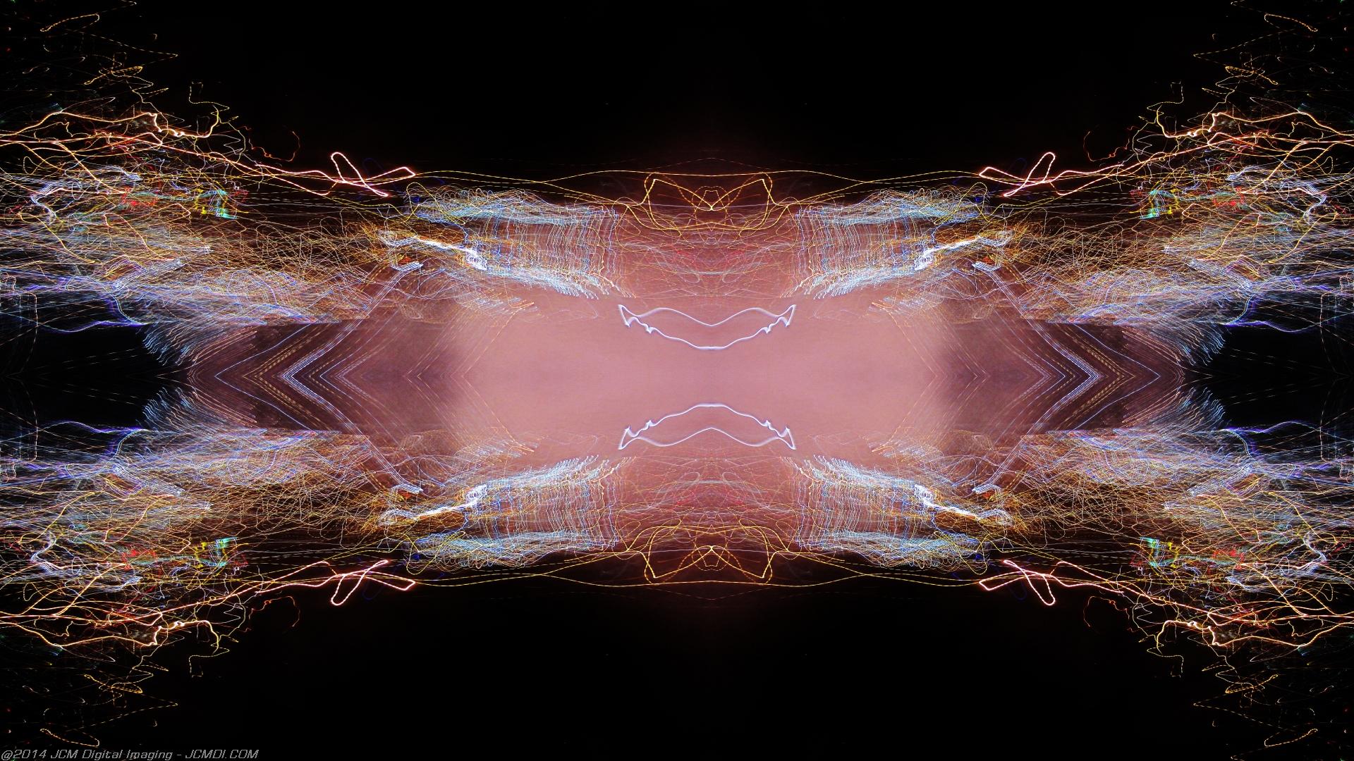 Abstract quadroscopic artwork made from long exposure night images